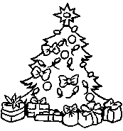 coloriage sapin de noel avec des noeuds